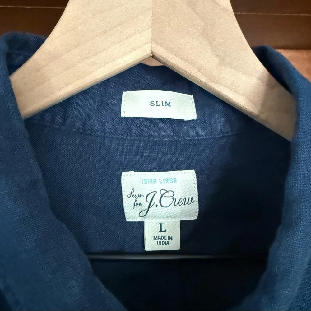 J. Crew - Slim Baird McNutt Irish Linen Shirt - Indigo - Men’s Large